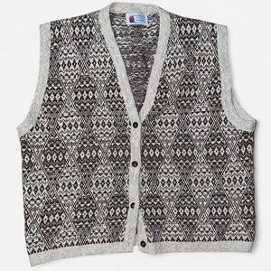 Vintage Knit Sweater Vest Women's Size XL Grandma Cottage Core Academia 90's
